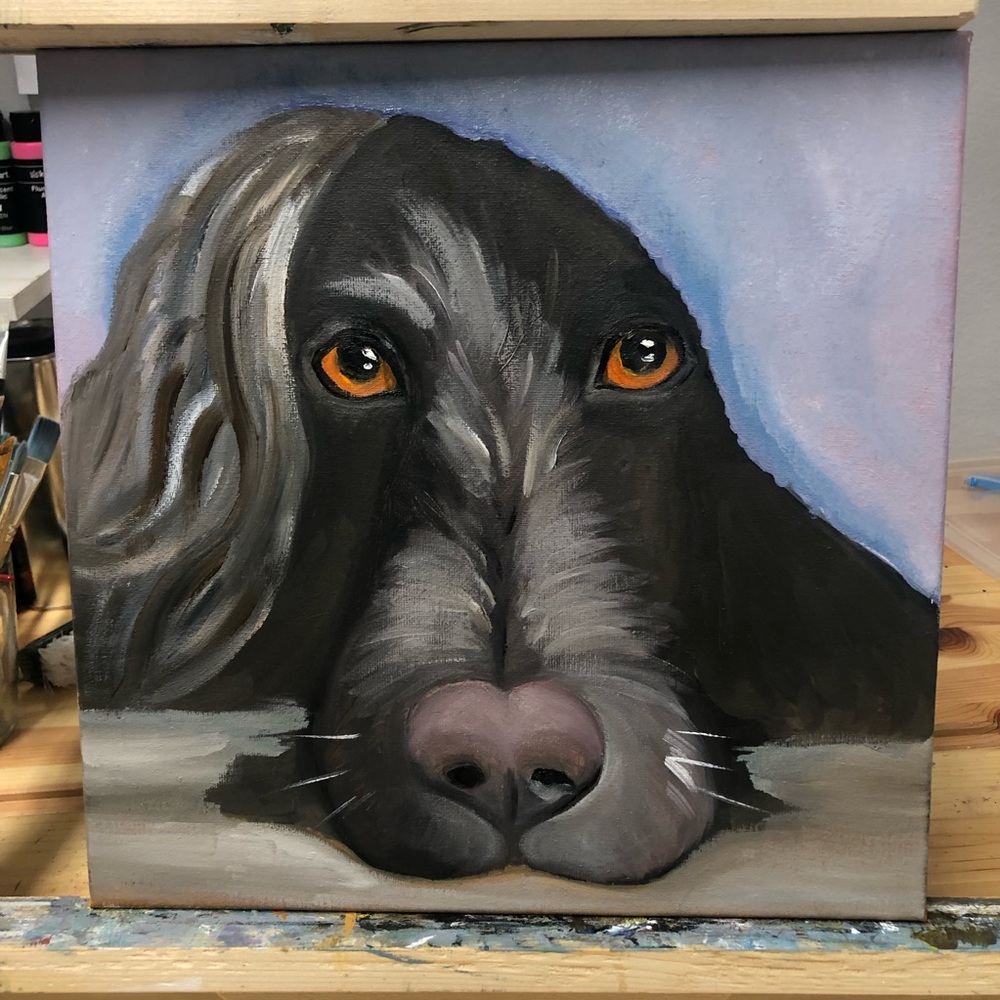 NEW Dog Oil Panting by me 2021  Size 12x12 inches